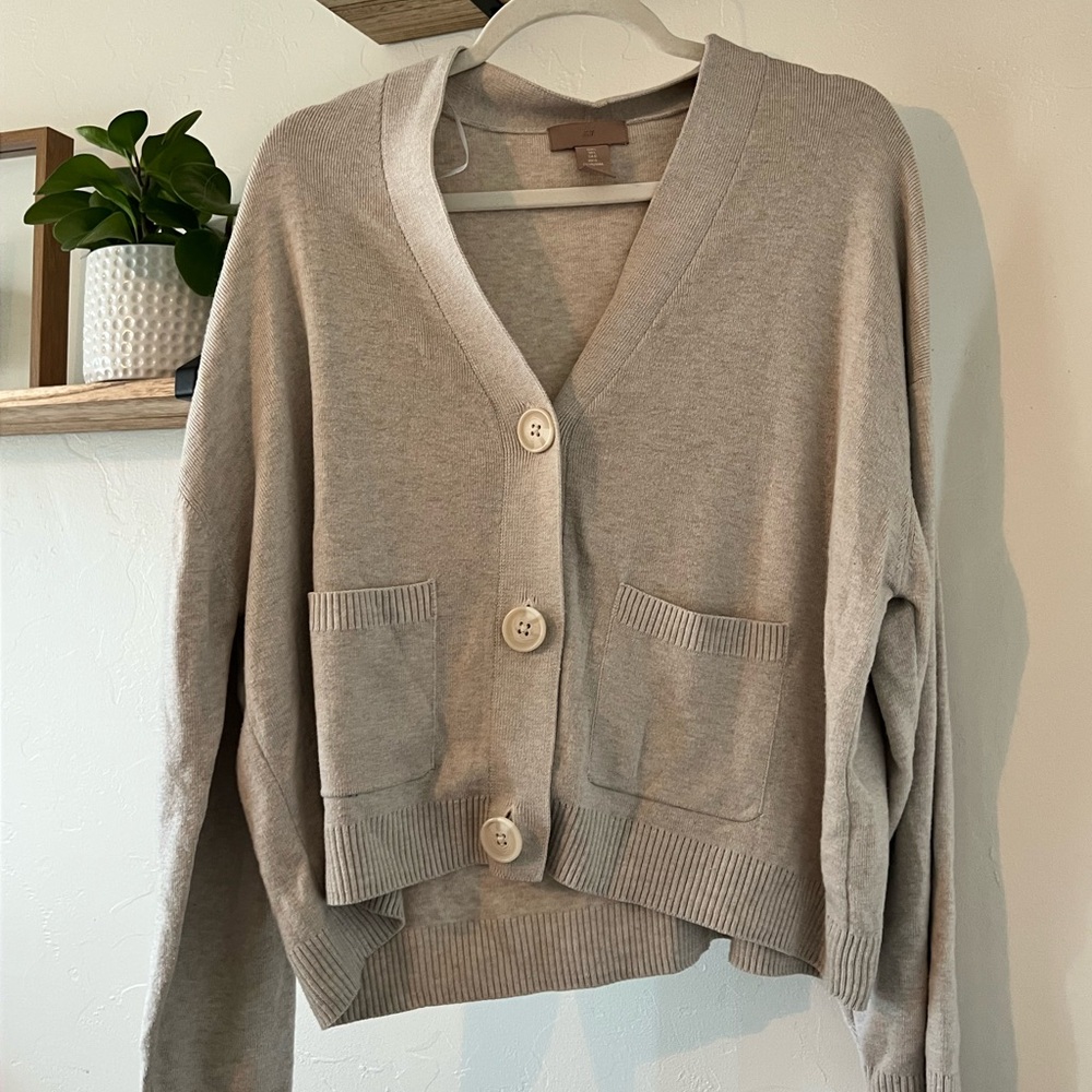 H&M Light Brown Cardigan Sweater